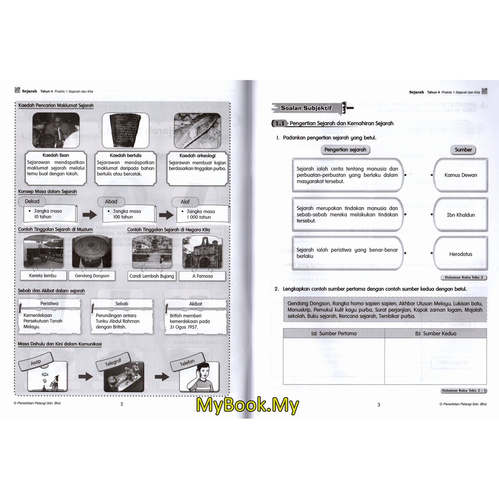 Myb Buku Latihan Praktis Kssr Sejarah Tahun 4 Pelangi Shopee Malaysia