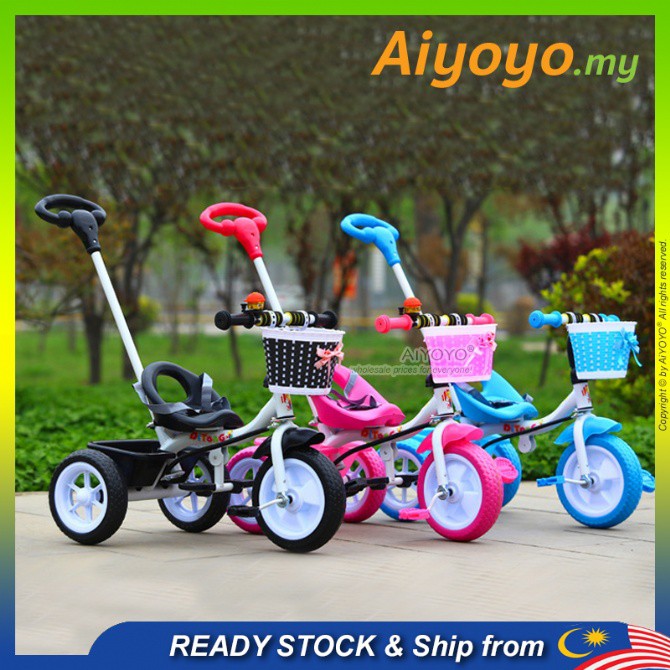 Kids Hand Push Tricycle Baby Tricycle Bike Three Wheels Kid Tricycle