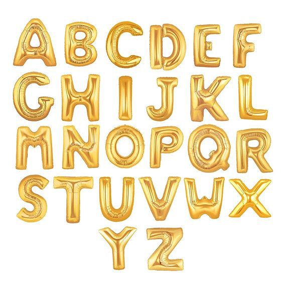 【Ready Stock】16 inch gold alphabet foil balloon (A-M) 字母气球