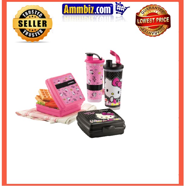 Tupperware Hello Kitty Lunch set 4 pcs Limited edition with Gift Box