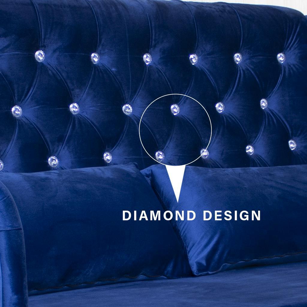 FINSSO: Diamond Design Royal Fabric High Back Wing Chair