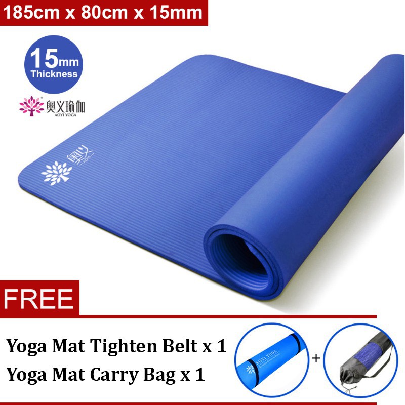 Free Shipping Aoyi 15mm Tickness Yoga Mat Non Slip Extra Thick