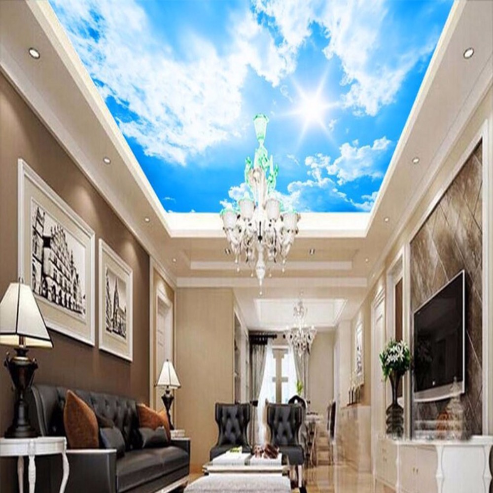 Mural Wallpaper Sticker Beautiful Blue Sky White Sky Sky Ceiling