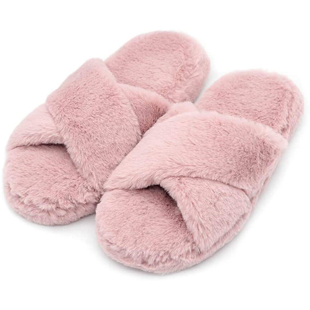 bedroom slippers with fur