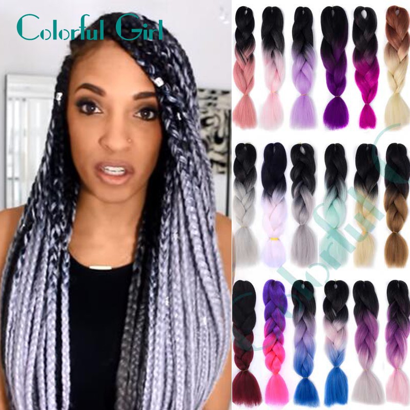 Crochet Braids Box Braids Ombre Kanekalon Jumbo Braids Braiding Hair Extension