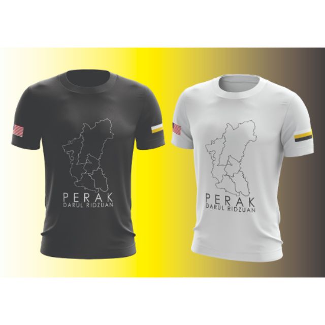 PERAK T-SHIRT /PETA PERAK / KIRI BENDERA PERAK DAN KANAN BENDERA 