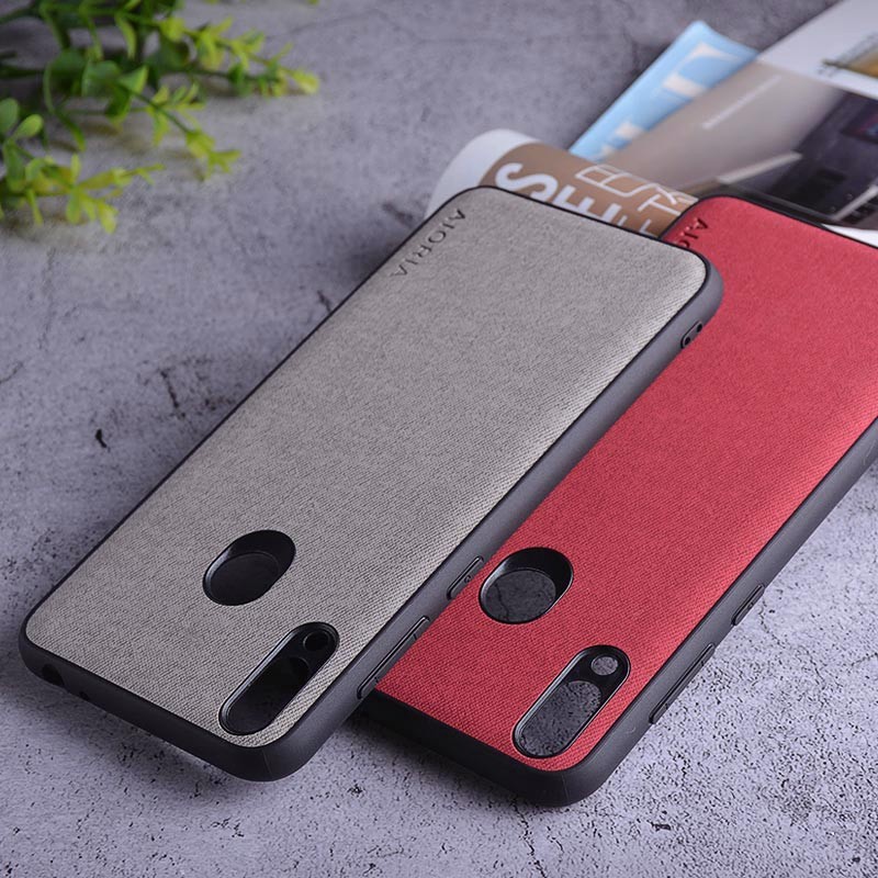 SKINMELEON Huawei Casing Honor 20 Pro Case Textile Pattern PU Leather Protective Phone Cases