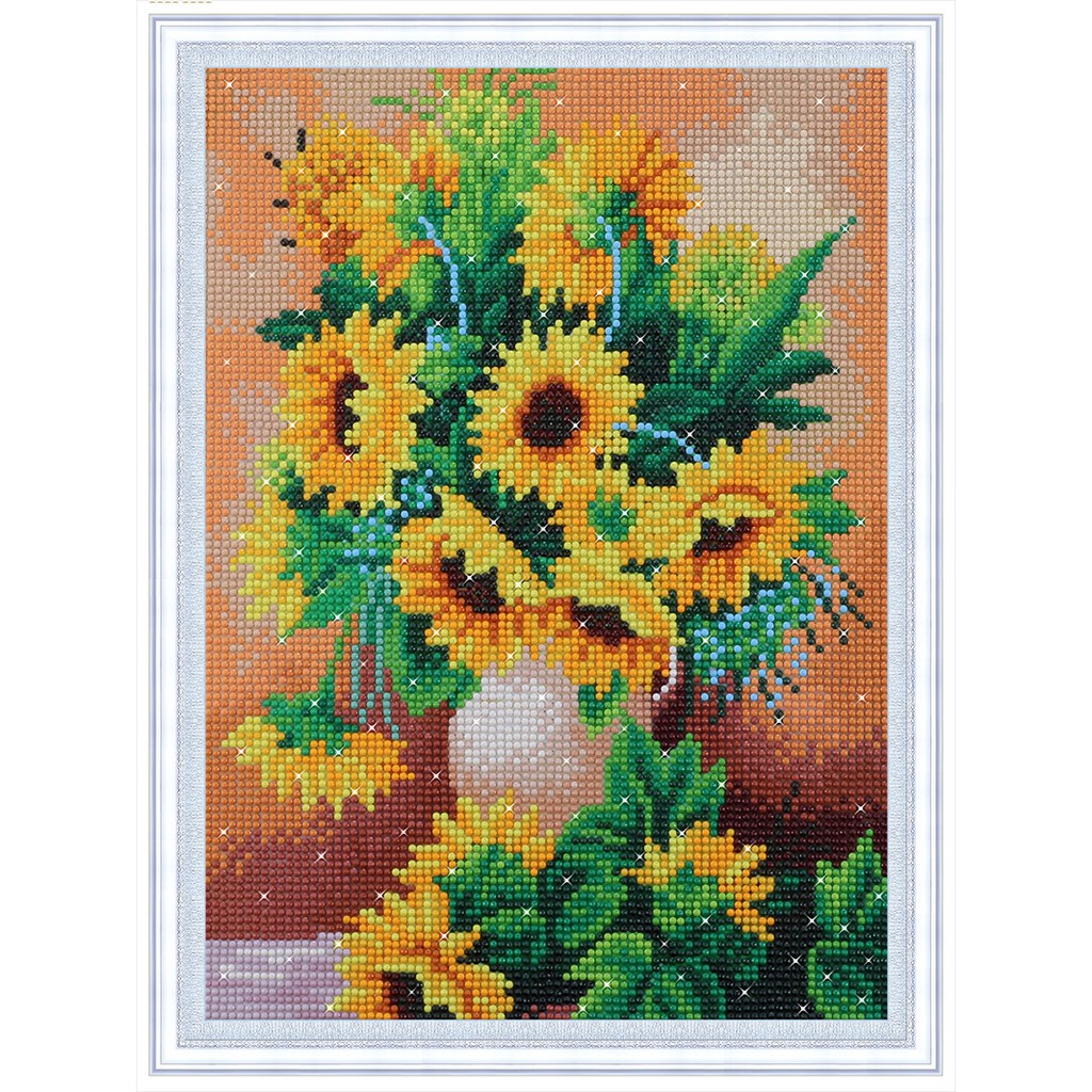 Full Drill Flower DIY 5D Diamond Painting Cross Stitch Kits Mosaic Sunflower Art