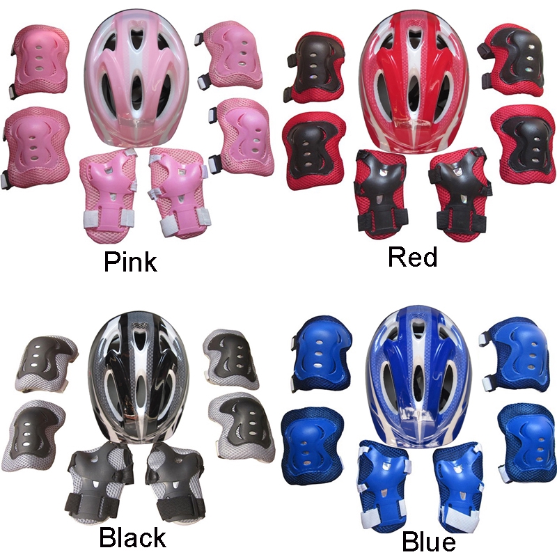 Details about   7Pcs Protective Gear Helmet Knee Pads Adult Kids Cycling Skating Skateboard US 