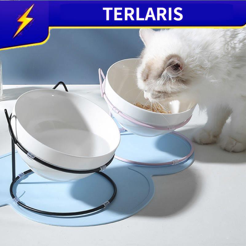 Ready Stock Bekas Makanan Kucing Murah Tempat Makanan Kucing Cat Bowl Ceramic Dog Bowl Cat Food Bowl Double Bowl Dog Bowl Makan Dan Minum Teddy Dog Cat Produk Haiwan Peliharaan Kecil Dan