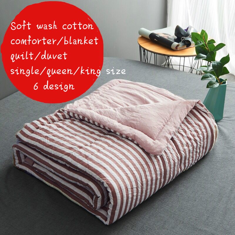Wash Cotton Single King Queen Size Comforter Quilts Duvet Blanket