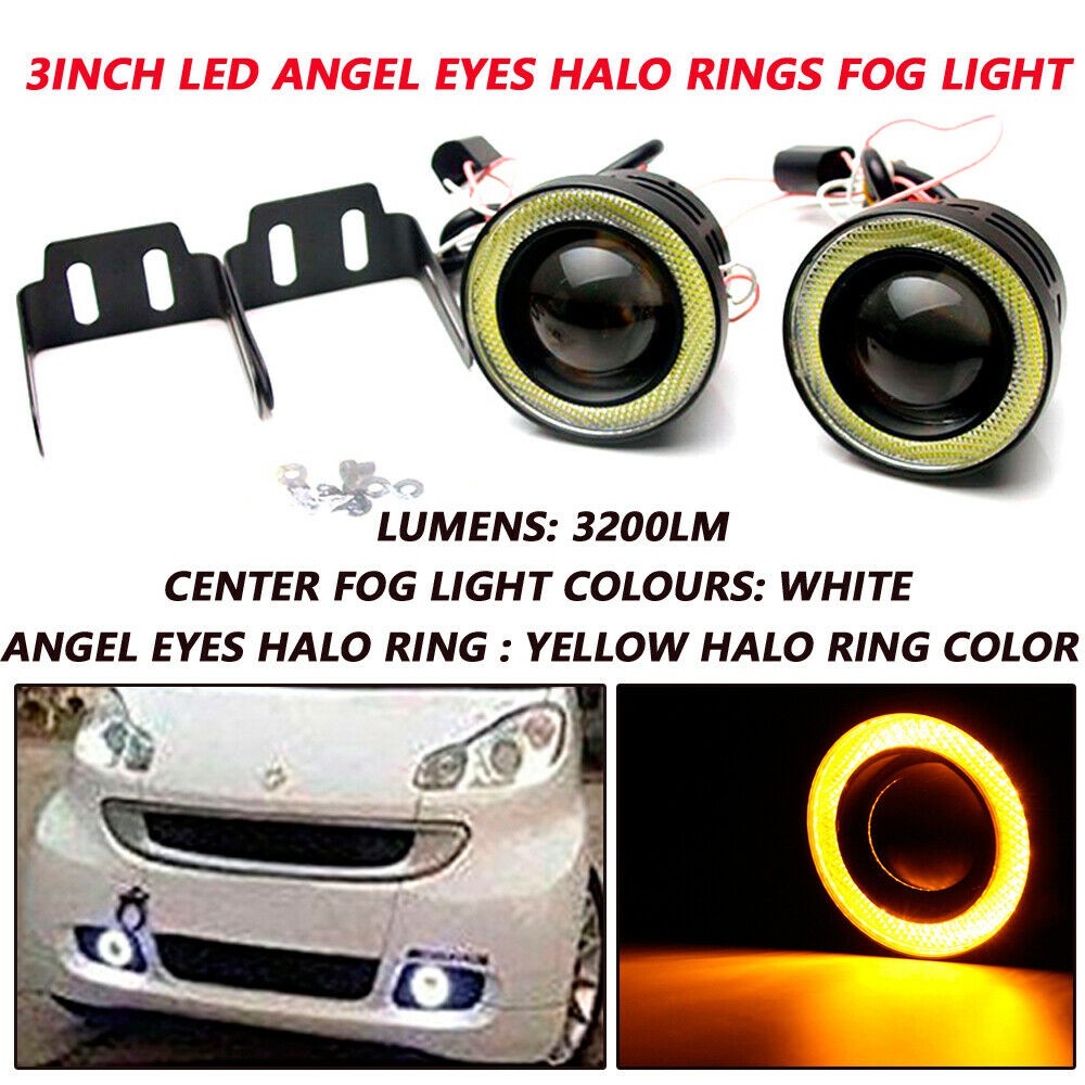 2.5'' Motorcycle LED SUV Halo Ring Angel Eyes Projector Fog Light Universal UK 2.5'' Motorcycle LED SUV Halo Ring Angel Eyes Projector Fog Light Universal UK