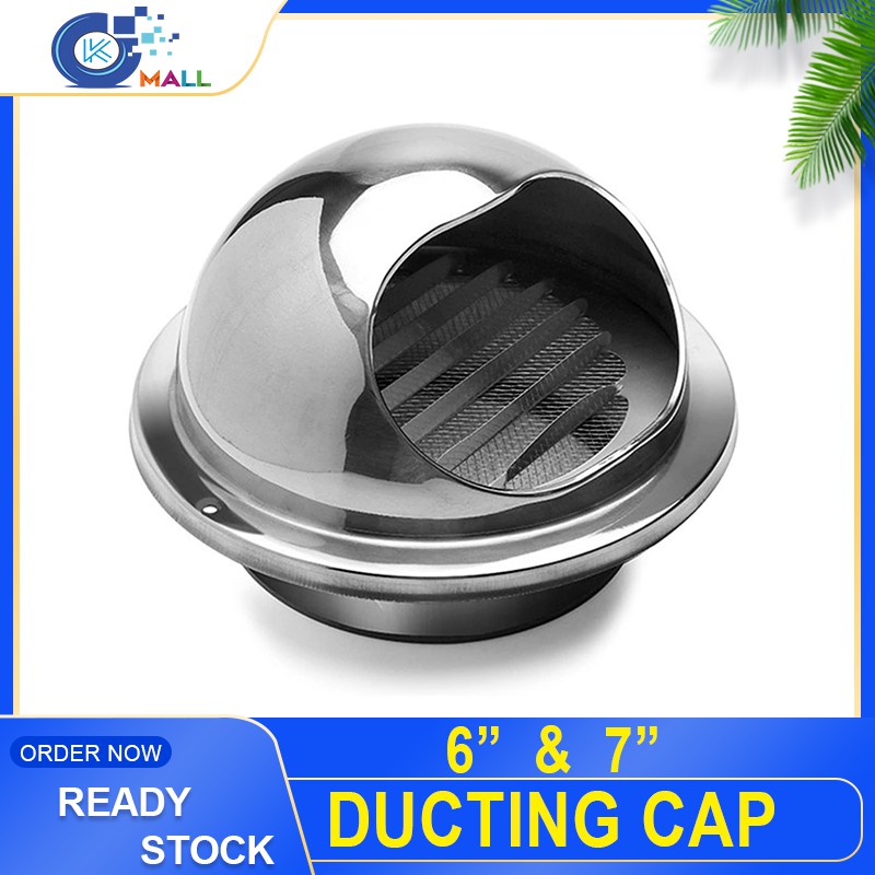 Stainless Steel Round Bull Nosed External Extractor Wall Vent Ducting ...