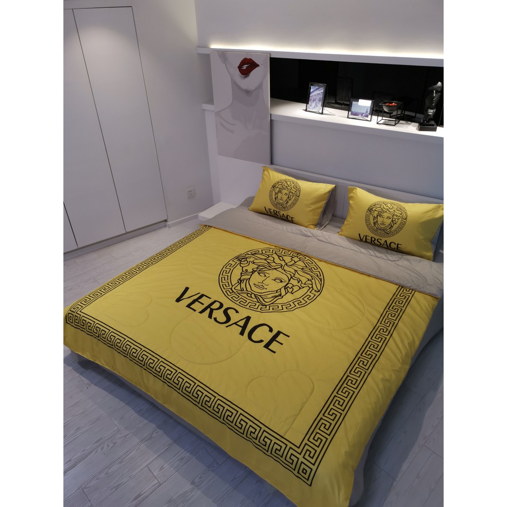Versace Ice Silk Comforter Bedsheet Sets Shopee Malaysia