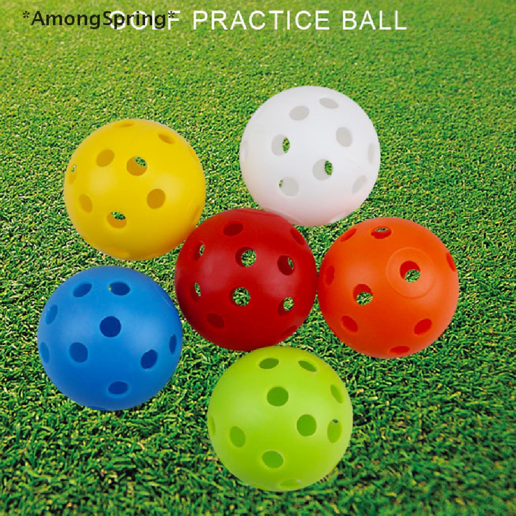 [[AmongSpring]] 10Pcs Golf Balls Indoor Outdoor Whiffle Airflow  Golf Practice Training Balls [Hot Sell]