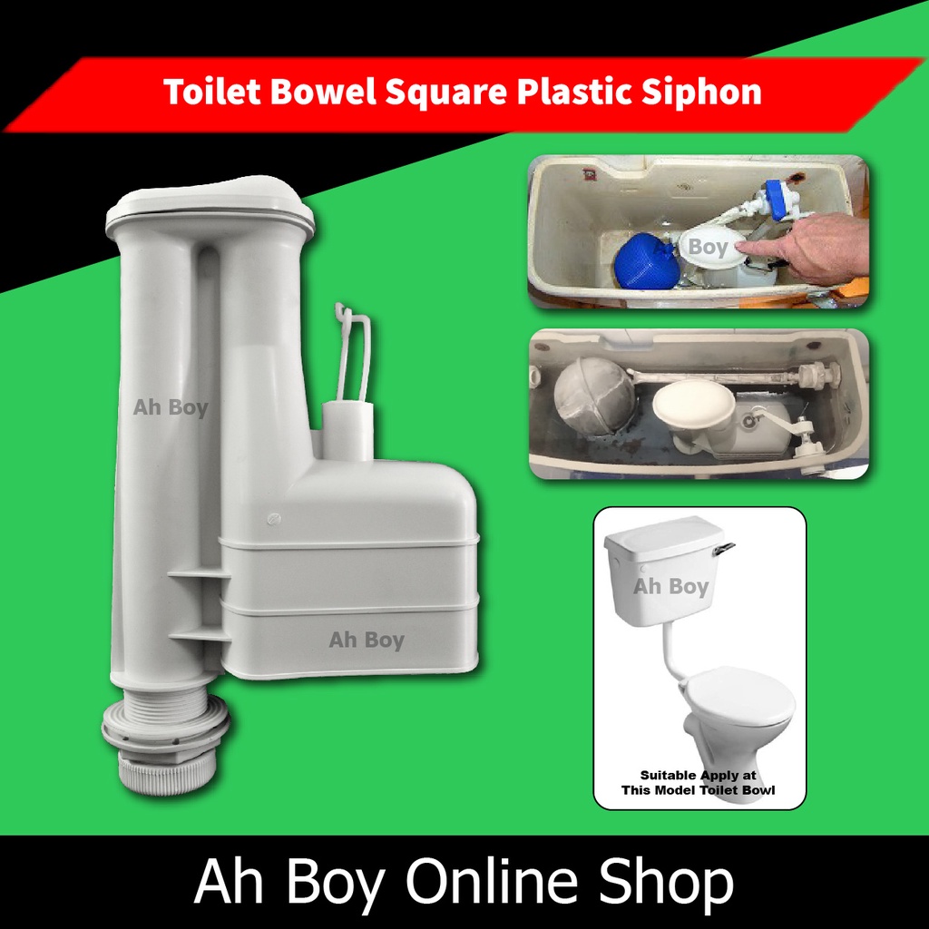 Square Plastic Cistern Siphon / PVC Replacement Bathroom Toilet Siphon