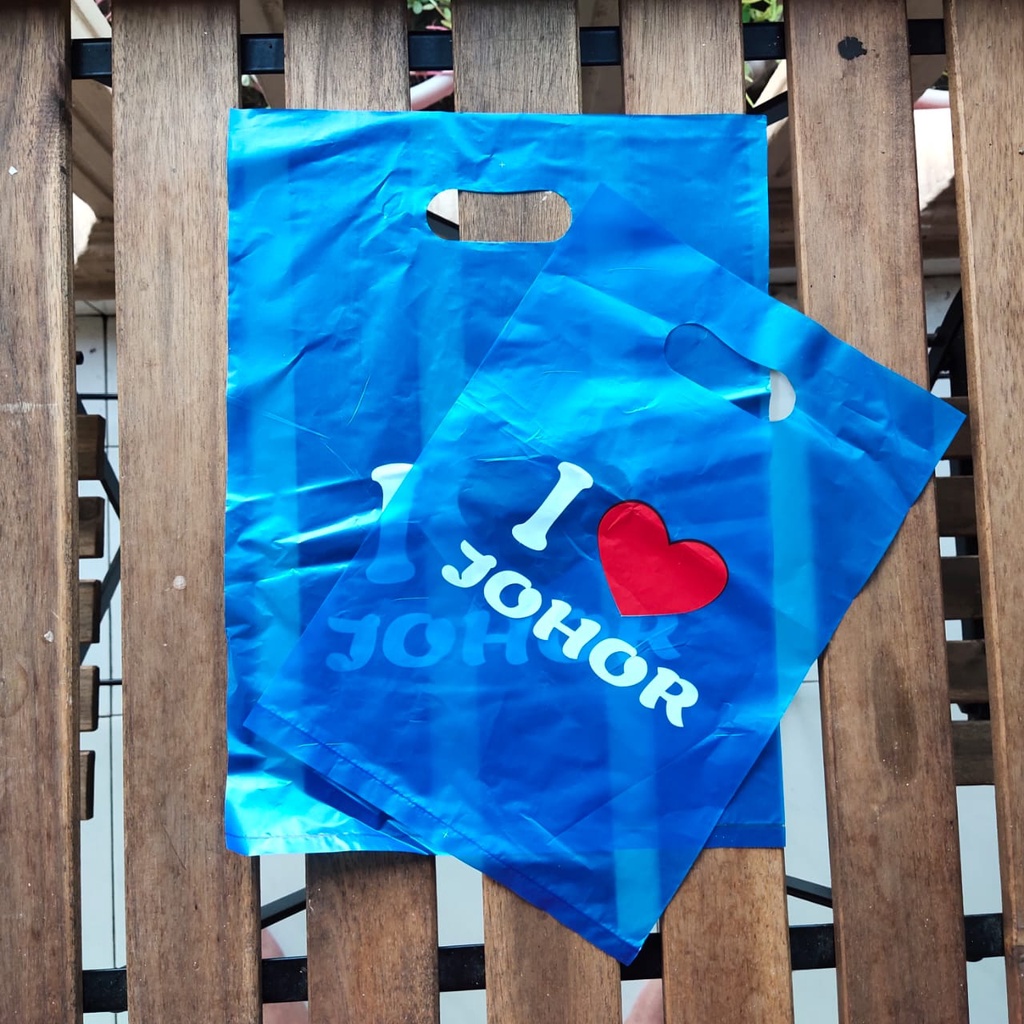 Johor Gift Plastic Blue Plastic Bag [Pack of 10pcs] Goodie Bag Souvenir Tourist