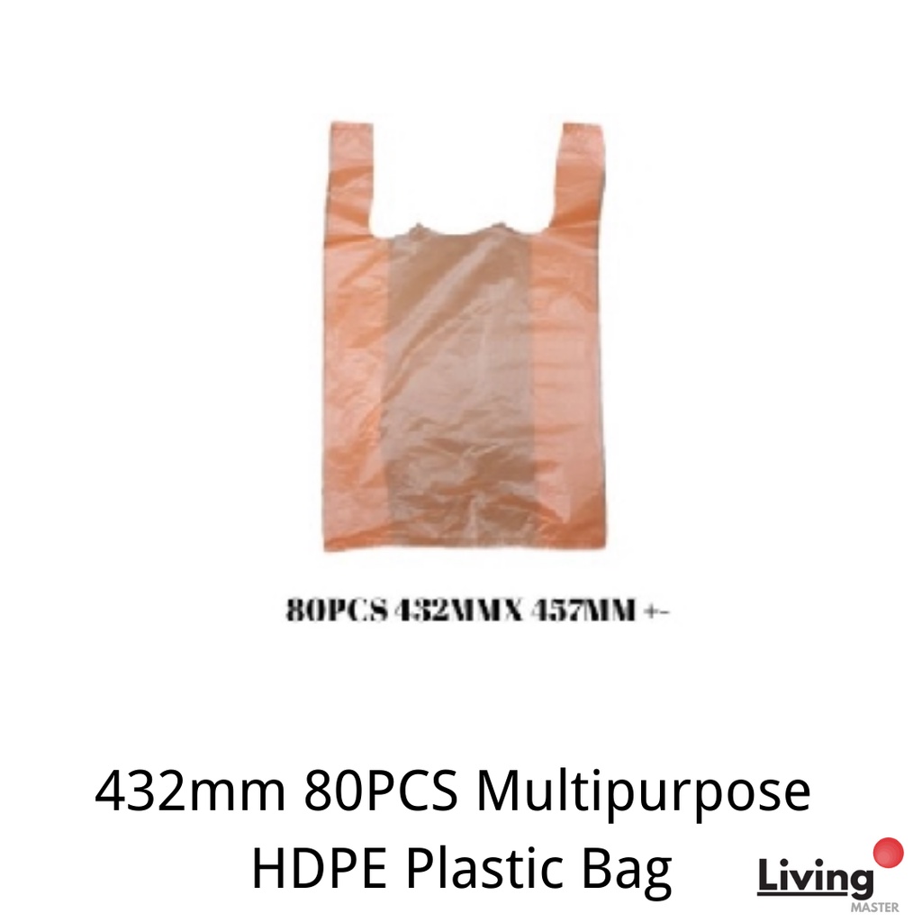 80PCS Multipurpose HDPE Plastic Bag 432mm Plastic Bag Multipurpose