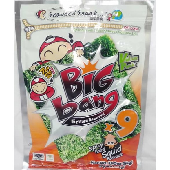 Tao Kae Noi Big Bang Grilled Seaweed Spicy Squid 9pack X6g Shopee Malaysia