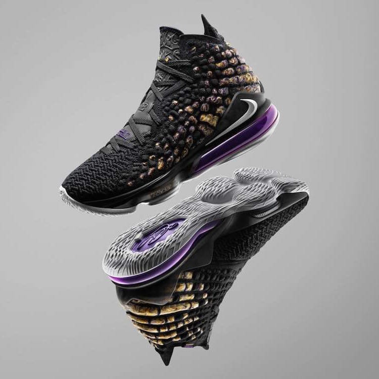 purple gold basketball shoes