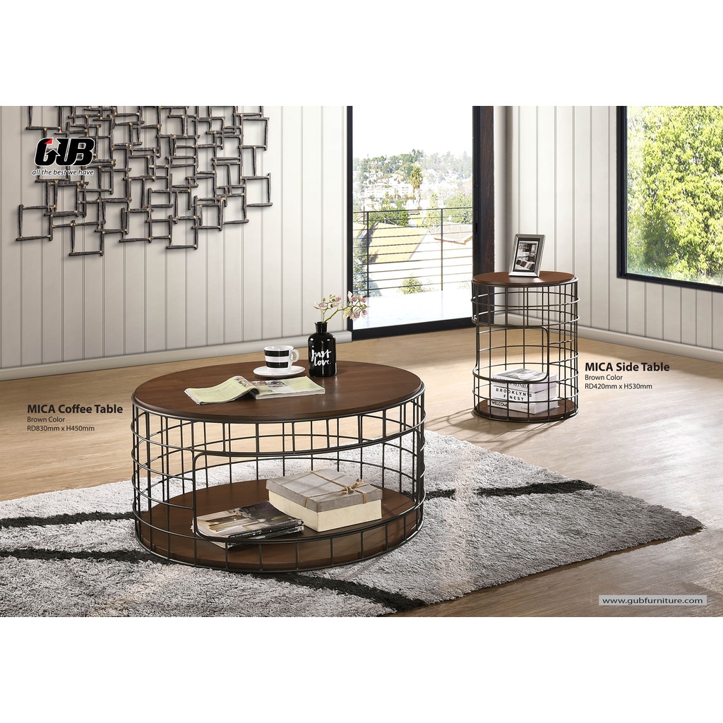 (Ready Stock) MICA Coffee Table/2 Layers Coffee Table Round 830mm