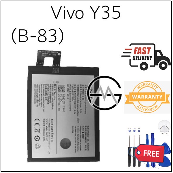 Original Vivo Y35 Battery BATERI B-83 (2300 mAh) | Shopee Malaysia