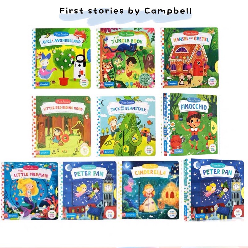 [ READY STOCK | AUTHENTIC] First Stories by Campbell Fairy Tales Series Toddler Push Pull Slide 儿童绘本