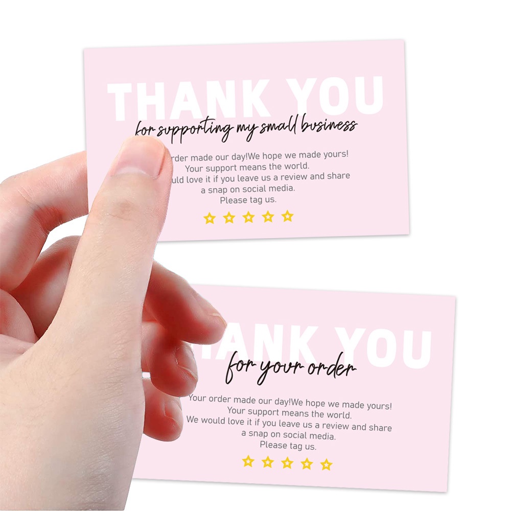 10-30pcs Pink Postcard Thank You For Supporting My Small Business Apprecia Card For Online Shopping