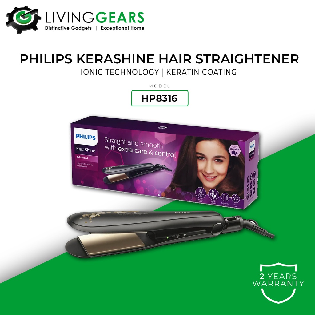 Philips Straight Care Vivid Ends KeraShine Hair Straightener HP8316/00  (HP8316) | Shopee Malaysia