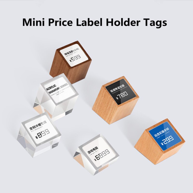 Retail Mini Price Label Holder Merchandise Acrylic Sign Holder Price