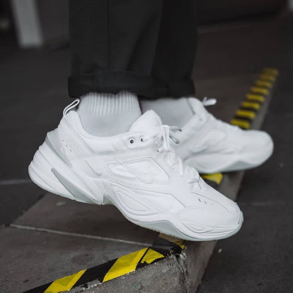 nike triple white m2k tekno trainers womens