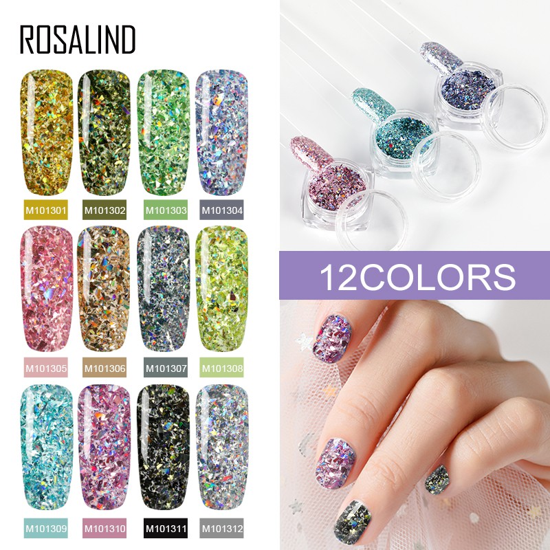 Rosalind Nail Art Gel Polish Glitter Manicure For Nails Uv