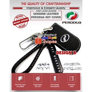 PERODUA MYVI BEZZA AXIA ARUZ Genuine Leather Key Cover Key 