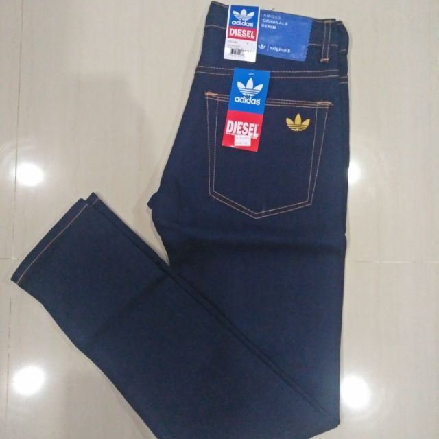 Seluar jeans ADIDAS sulam gold slimfit 