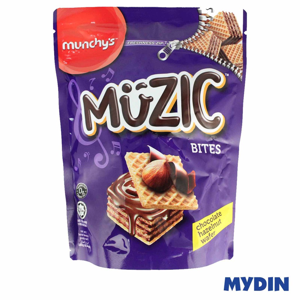 Munchy's Muzic Bites Chocolate Hazelnut Wafer Cubes 180g New PGMall