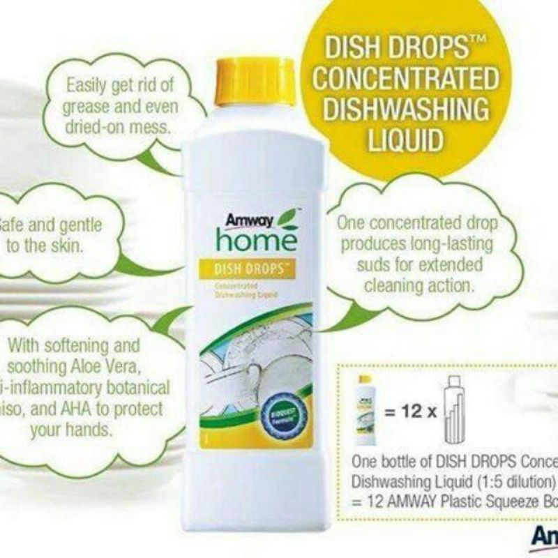 READY STOCK AMWAY DISH DROPS Concentrated Dishwashing Liquid (1L