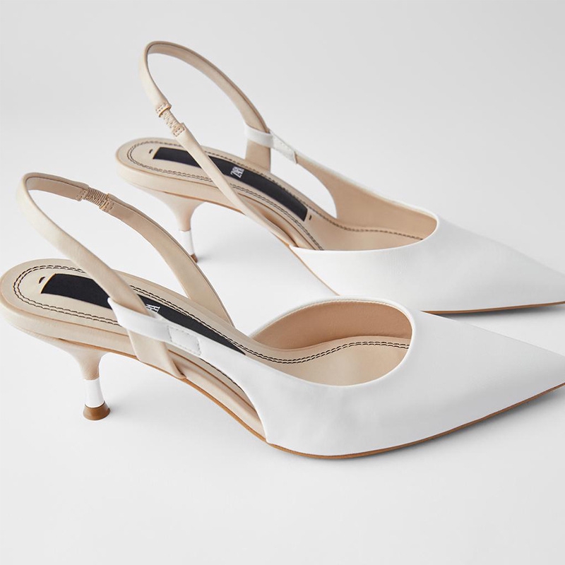 zara heels white