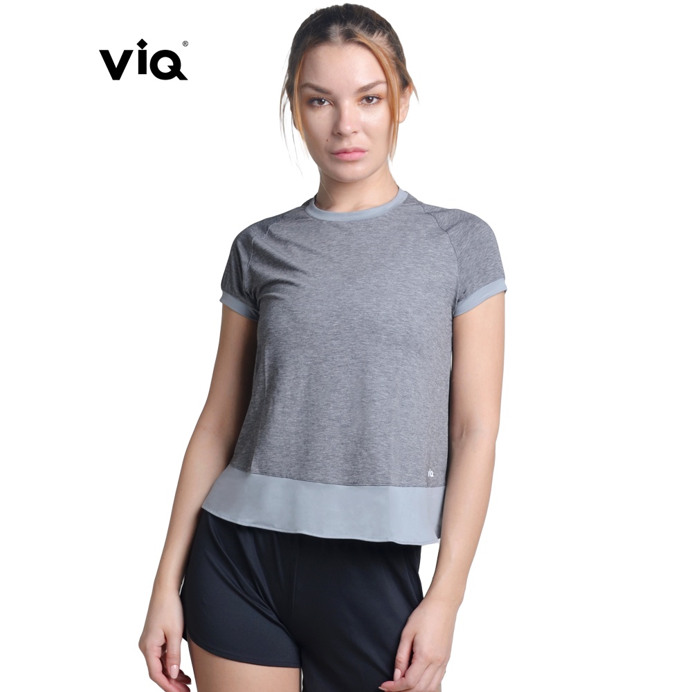 ViQ Split Back Short Sleeve - Women Sport T-Shirt Top Sportswear Yoga Gym