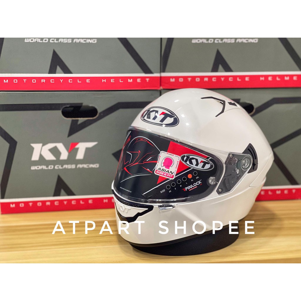 KYT HELMET NFR FULLFACE WHITE PEARL GLOSS (DOUBLE VISOR) , PROMOTION