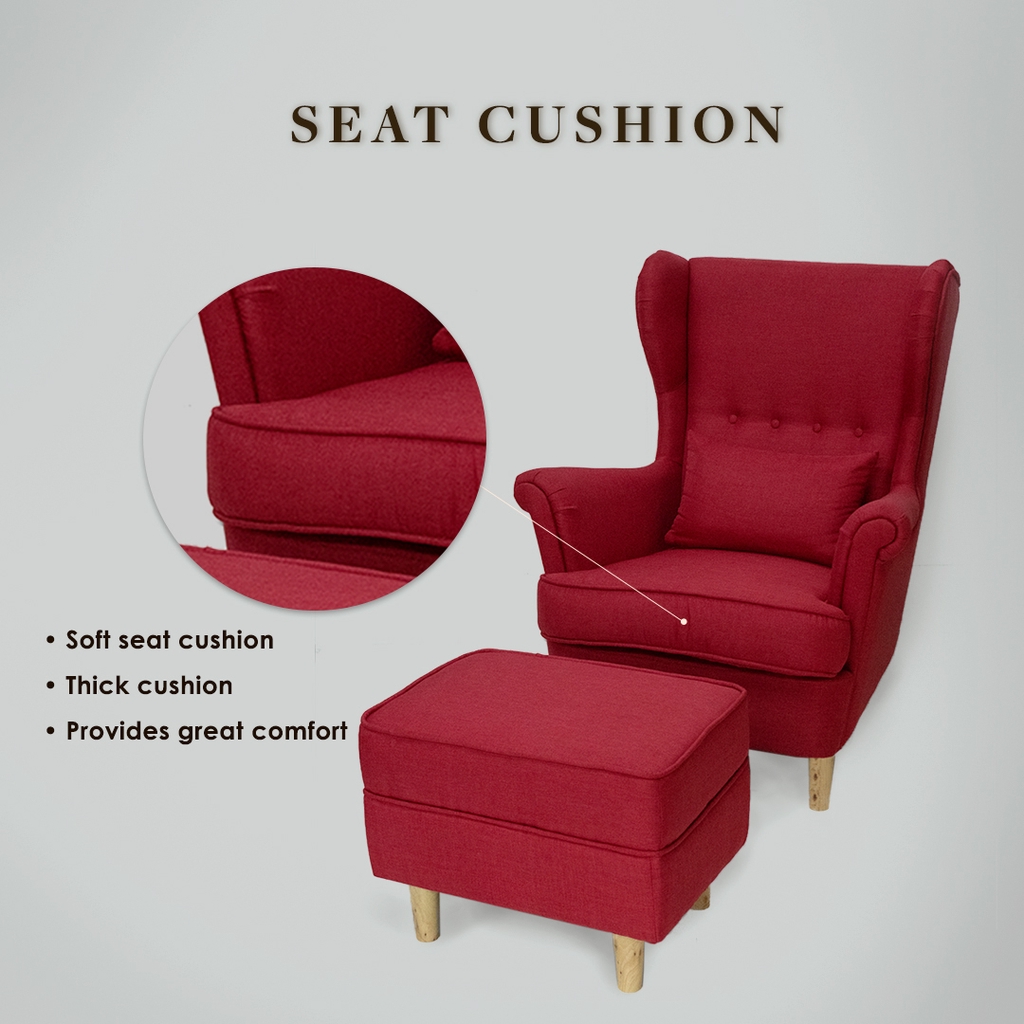 [FREE STOOL & PILLOW] Raymond Nordic Wing chair