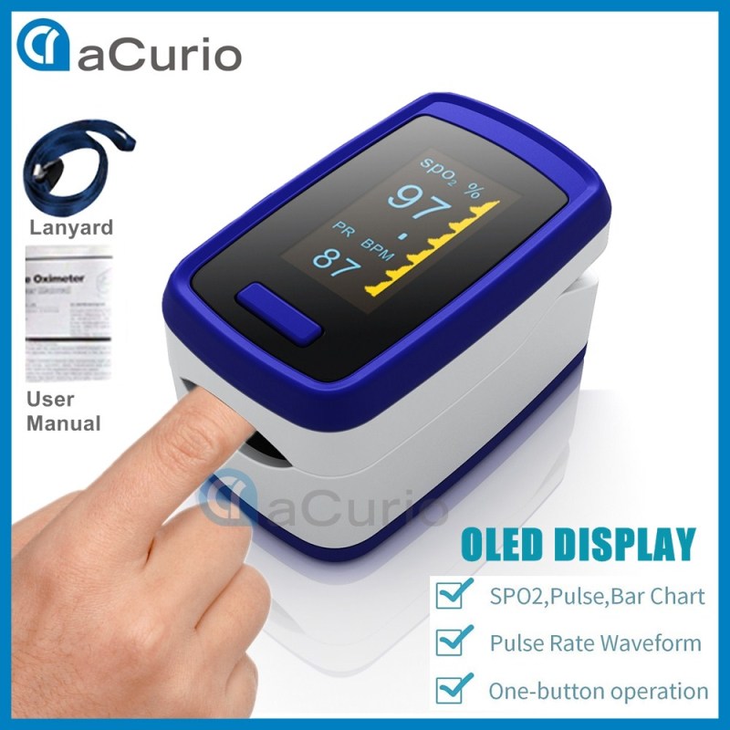 (READY STOCK) Fingertip Pulse Oximeter Blue - Oxygen Saturation Monitor ...