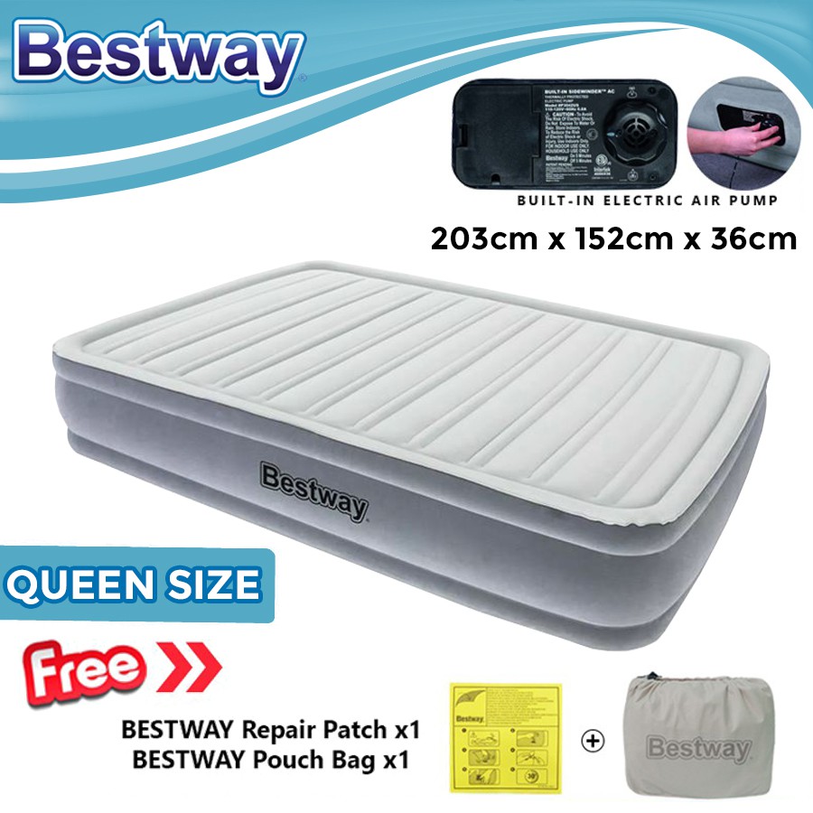 Bestway 67490 Inflatable Comfort Cell Tech Air Bed Mattress With Built