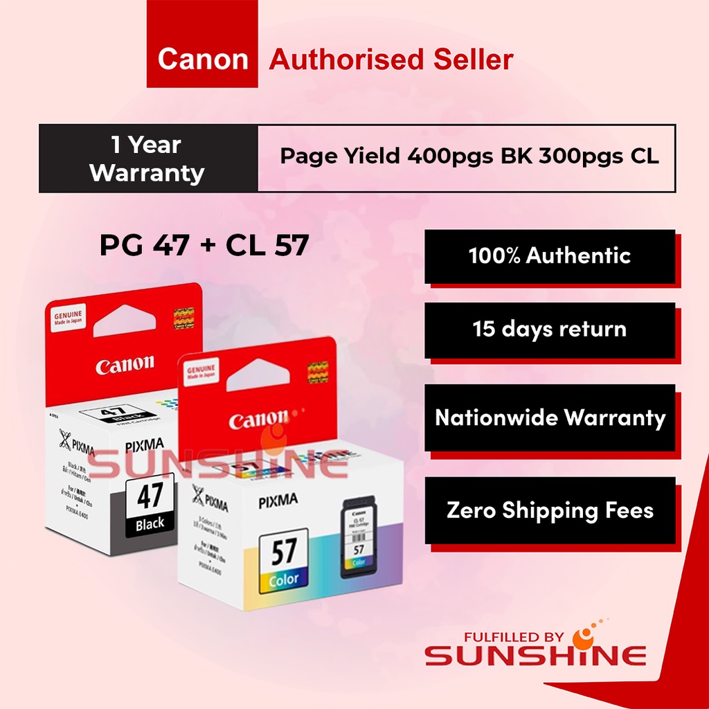 Canon Ink Cartridge PG47 CL57 CL57s ( PG 47 PG47 CL57 CL57 CL 57