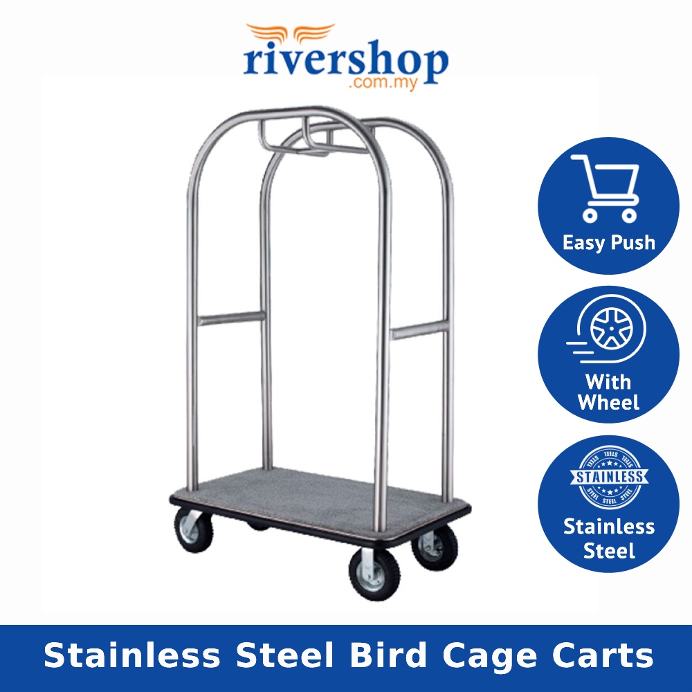 Stainless Steel Bird Cage Styling Carts (Hairline Finish) Shopee Malaysia