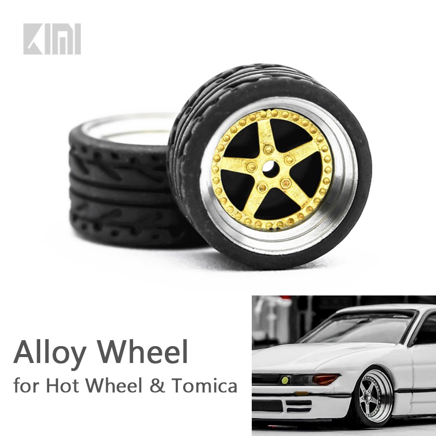 15 sets 1:64 rubber tires CE28 bronze rim fit Kyosho Hot Wheels custom diecast 