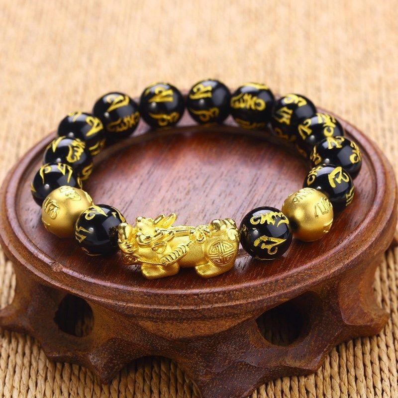  Gelang  Pixiu  Lucky Gelang  Lelaki dan Wanita Obsidian Enam 