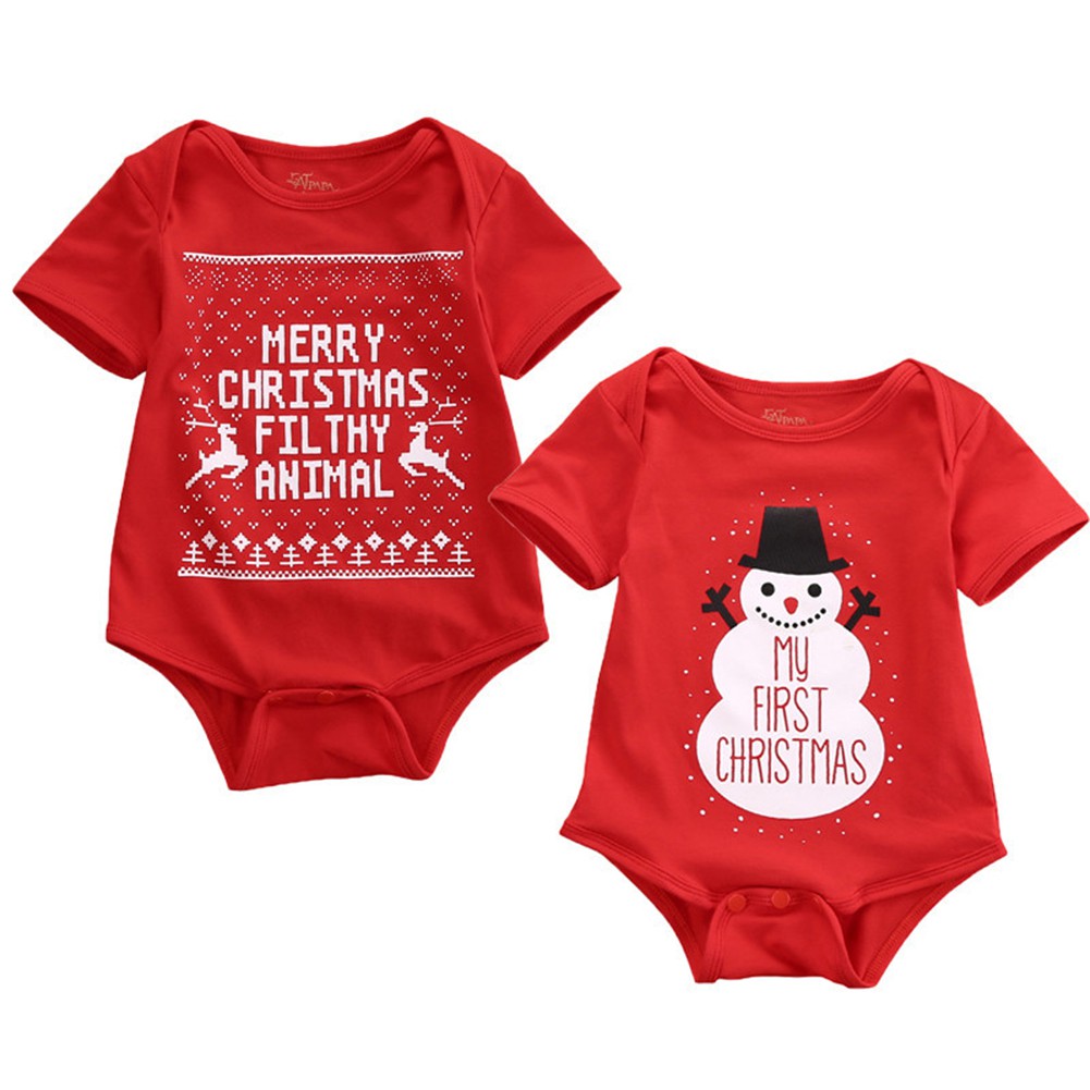 My First Christmas Christmas Cartoon Santa Striped Print Newborn Infant Toddler Baby Boys Girls Romper Jumpsuit Bodysuit Outfits Christmas RomperJumpsuit+Hat