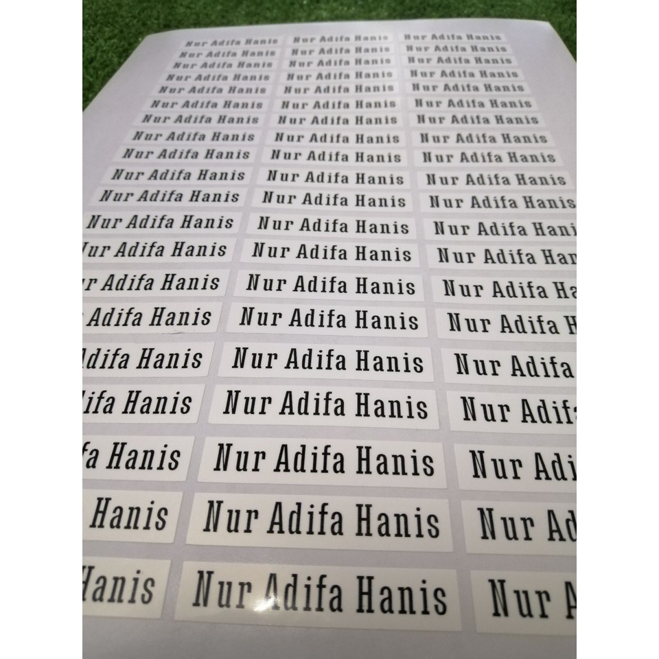 STICKER NAMA PANJANG WATERPROOF | Shopee Malaysia
