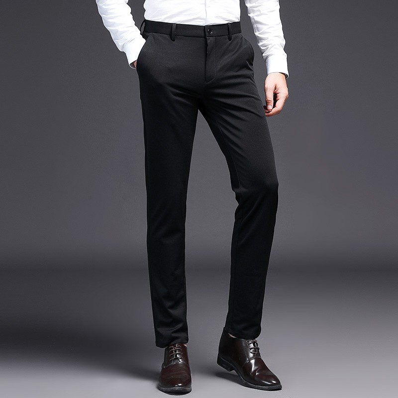 slim fit suit pants black