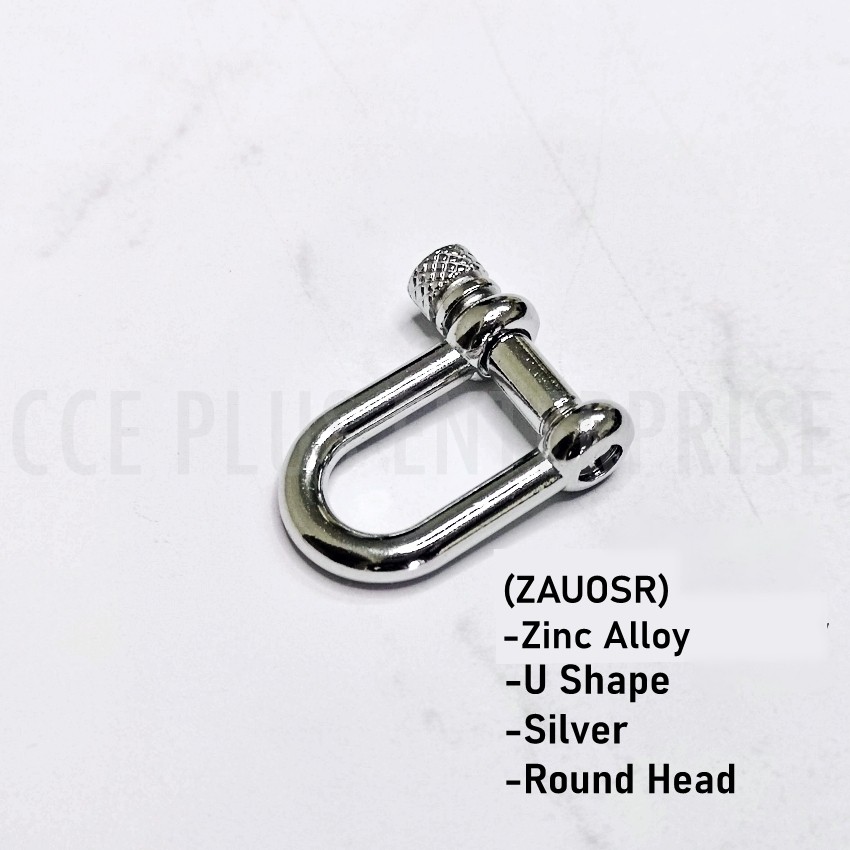 shopee: Shackle Stainless Steel U O Bow shape Buckle Paracord Bracelet Shiny Aluminium Alloy Black Silver (0:16:Material:ZAUOSR;:::)